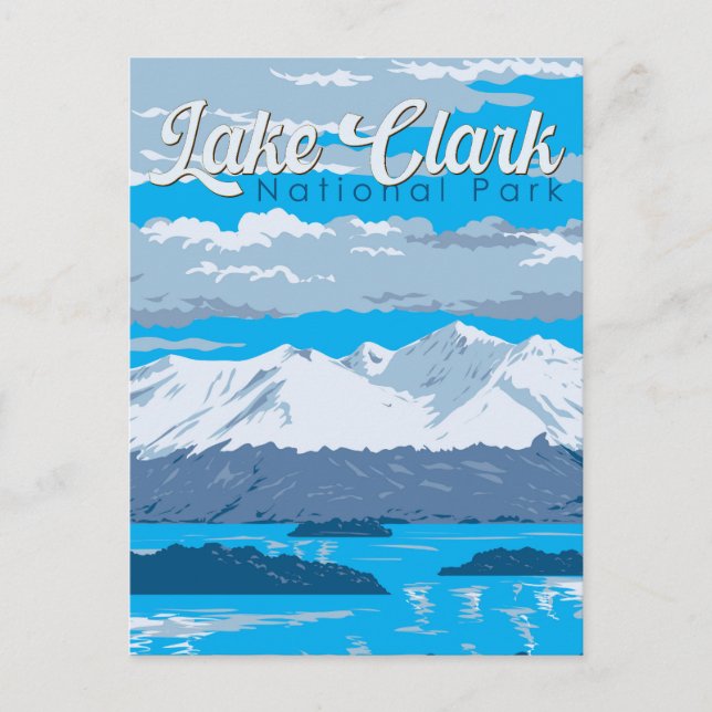 Postal Parque nacional Lake Clark Ilustracion Viajes (Anverso)