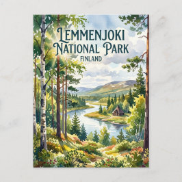 Postal Parque Nacional Lemmenjoki Finlandia