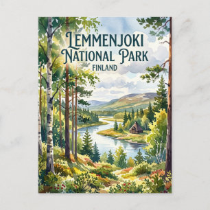 Postal Parque Nacional Lemmenjoki Finlandia