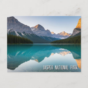 Postal Parque nacional Maligno Lake Jasper Canadá