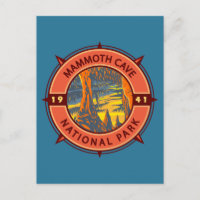 Parque nacional Mammoth Cave Compass Retro Emblem