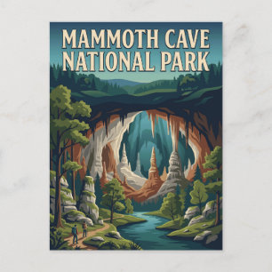 Postal Parque Nacional Mammoth Cave Kentucky Póster Vinta