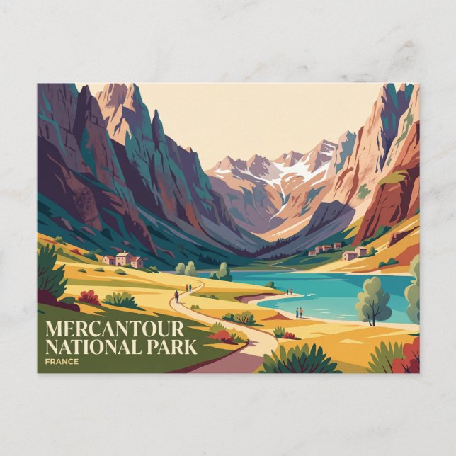 Postal Parque Nacional Mercantour Francia (Anverso)
