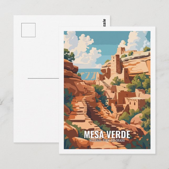 Postal Parque nacional Mesa Verde Estados Unidos (Anverso / Reverso)