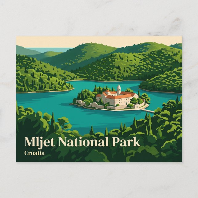 Postal Parque Nacional Mljet Croacia (Anverso)