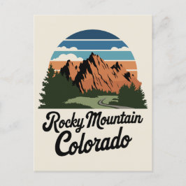 Postal Parque nacional Montaña Rocosa Retro