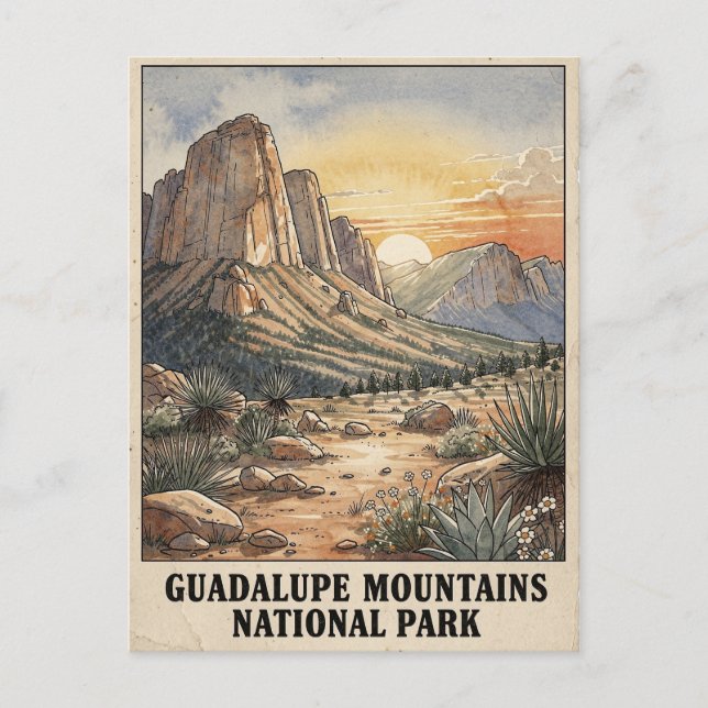Postal Parque Nacional Montañas Guadalupe Texas (Anverso)