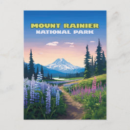 Postal Parque nacional Monte Rainier Retro de Washington