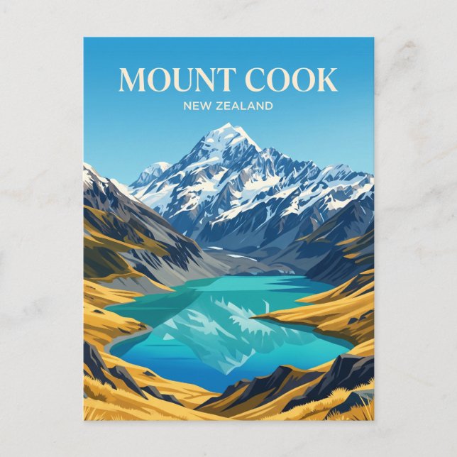 Postal Parque Nacional Mount Cook Nueva Zelanda (Anverso)