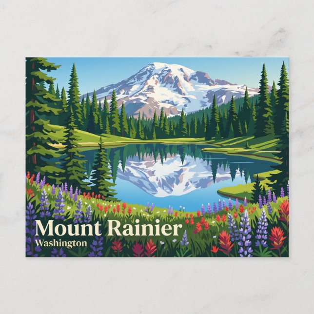 Postal Parque Nacional Mount Rainier EE. UU. (Anverso)