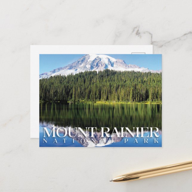 Postal Parque Nacional Mount Rainier, Postcard de Washing (Anverso/Reverso In Situ)