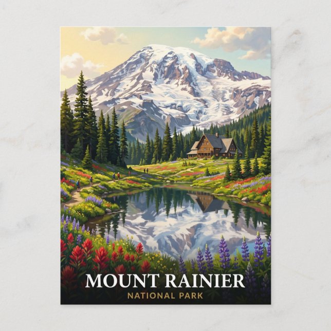 Postal Parque Nacional Mount Rainier Washington (Anverso)