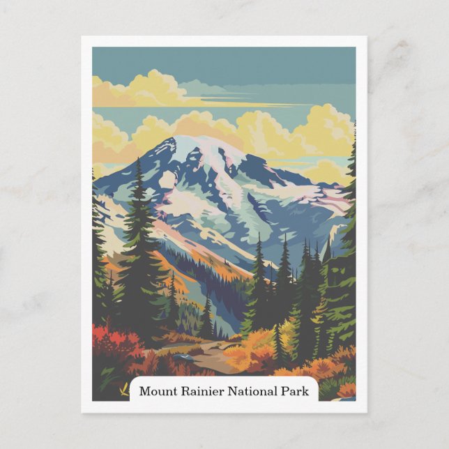 Postal Parque nacional Mount Rainier, Washington, EE.UU. (Anverso)