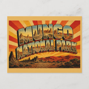 Postal Parque Nacional Mungo NSW Outback Arte de Viaje Vi