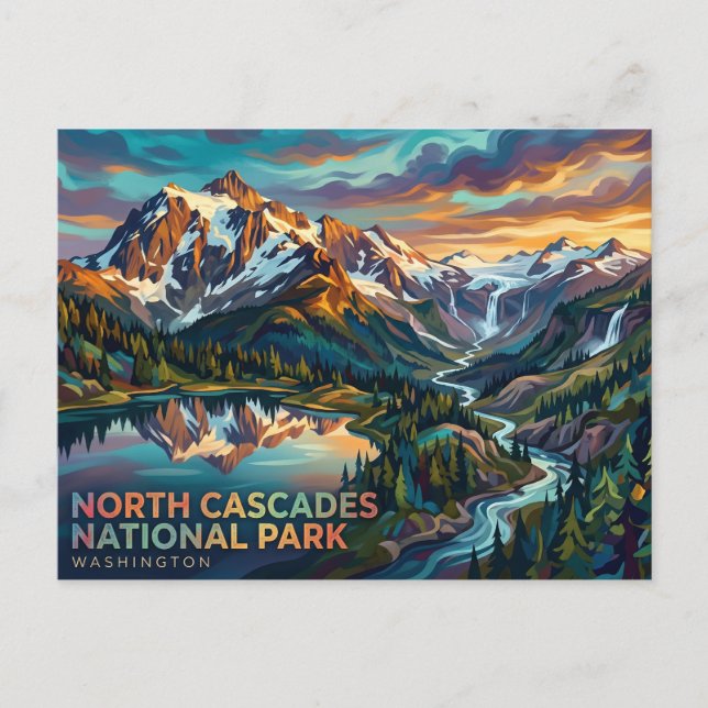 Postal Parque Nacional North Cascades EE. UU. (Anverso)
