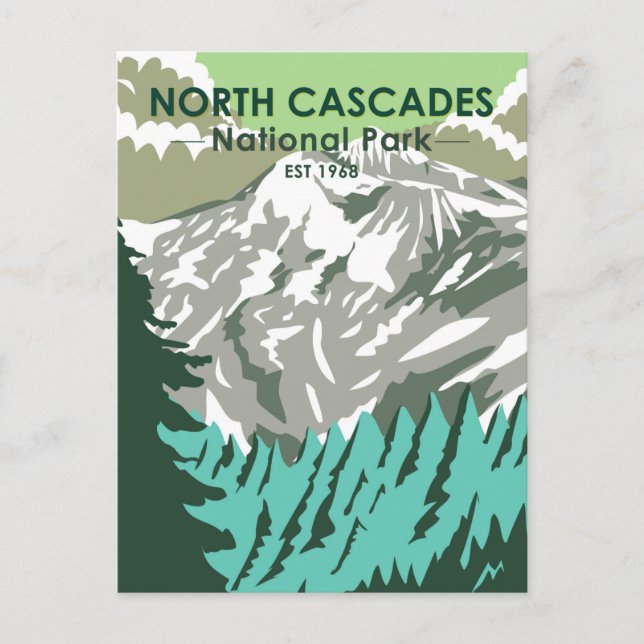 Postal Parque Nacional North Cascades Goode Mountain Retr (Anverso)