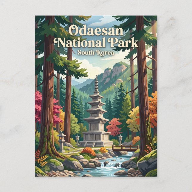 Postal Parque Nacional Odaesan Corea del Sur (Anverso)