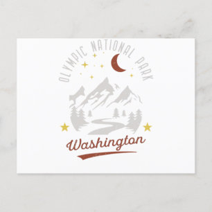 Postal Parque nacional Olímpico de Vintage Washington