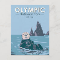 Parque nacional olímpico Mar Otter Vintage