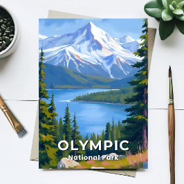Postal Parque Nacional Olímpico | Pintura de viaje por Wa