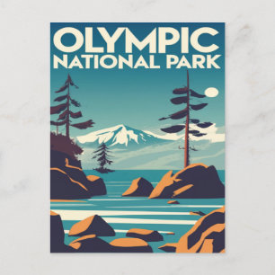 Postal Parque nacional olímpico Playa Rocky de Washington