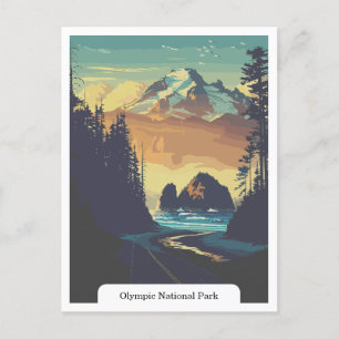 Postal Parque Nacional Olímpico, Washington, EE.UU.