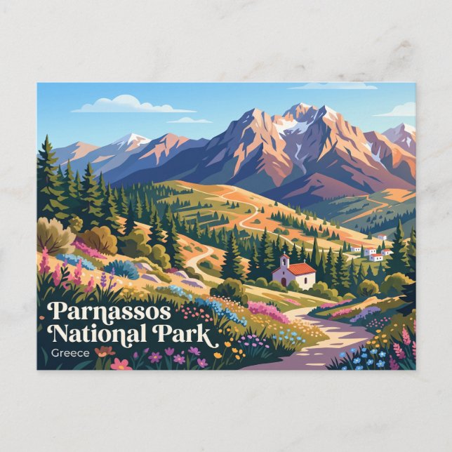 Postal Parque Nacional Parnassos Grecia (Anverso)