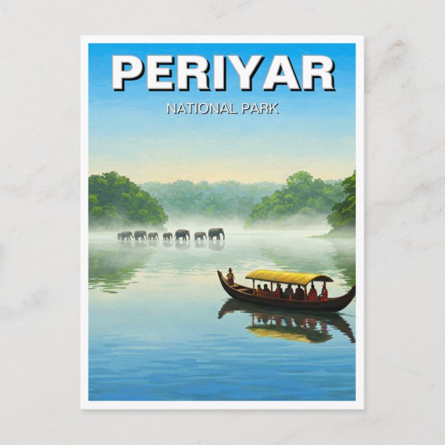 Postal Parque nacional Periyar Viaje de India (Anverso)