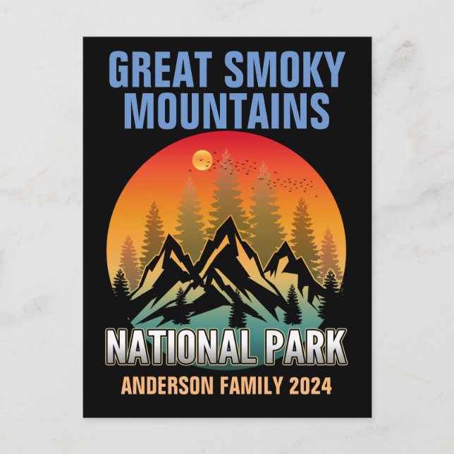 Postal Parque nacional personalizado Great Smoky Mountain (Anverso)