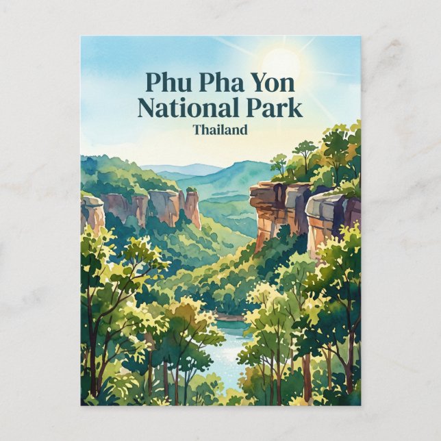 Postal Parque Nacional Phu Pha Yon Tailandia (Anverso)