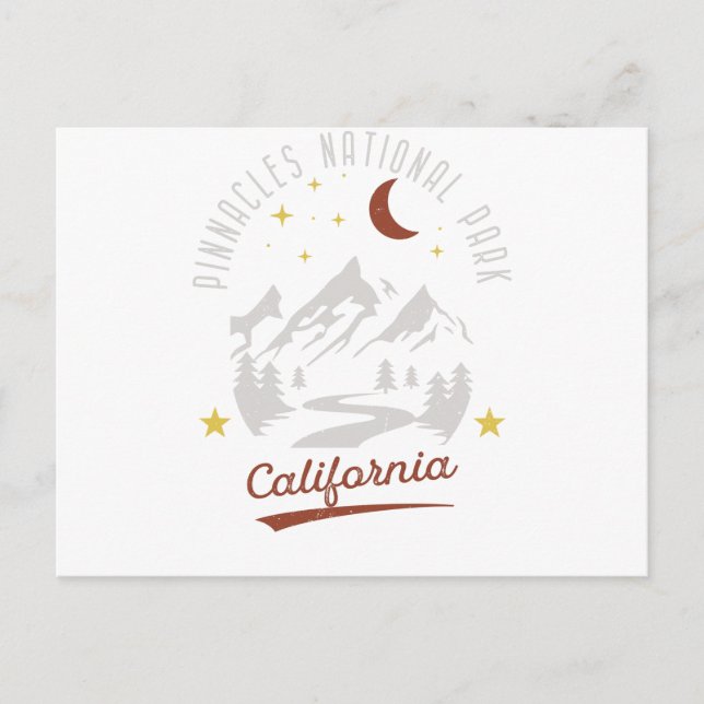 Postal Parque nacional Pinnacles de Vintage California (Anverso)