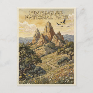 Postal Parque Nacional Pinnacles Viaje Vintage
