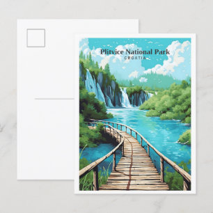 Postal Parque nacional Plitvice Viaje de arte de Croacia