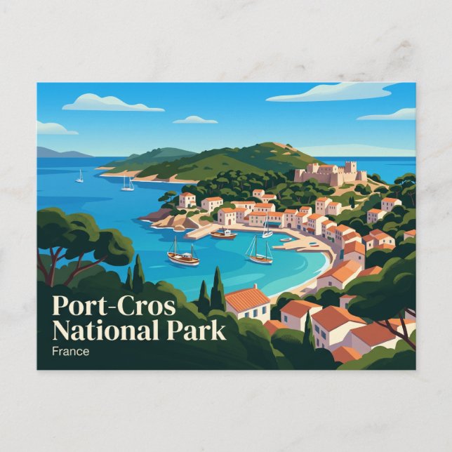 Postal Parque Nacional Port-Cros Francia (Anverso)