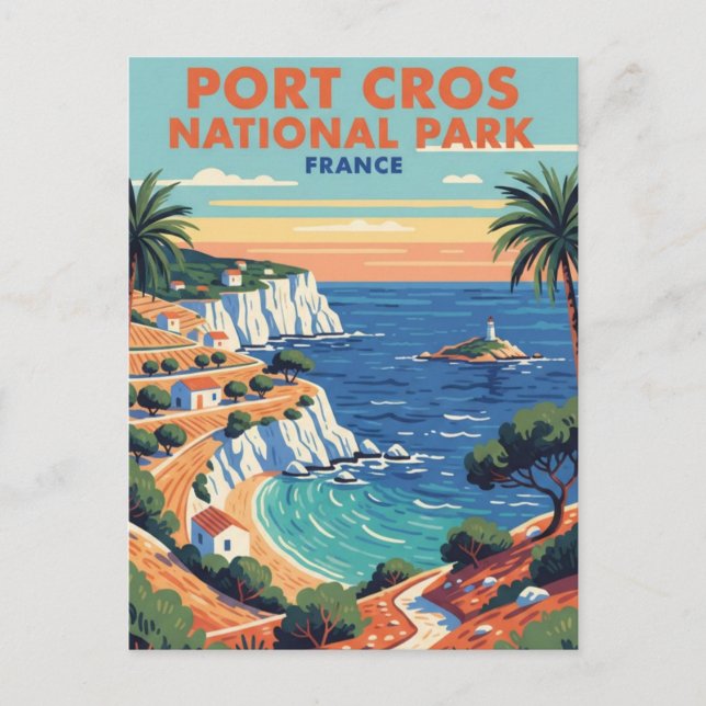 Postal Parque Nacional Port-Cros Francia Viajes (Anverso)