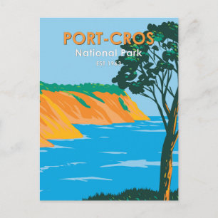 Postal Parque Nacional Port - Cros Francia Vintage