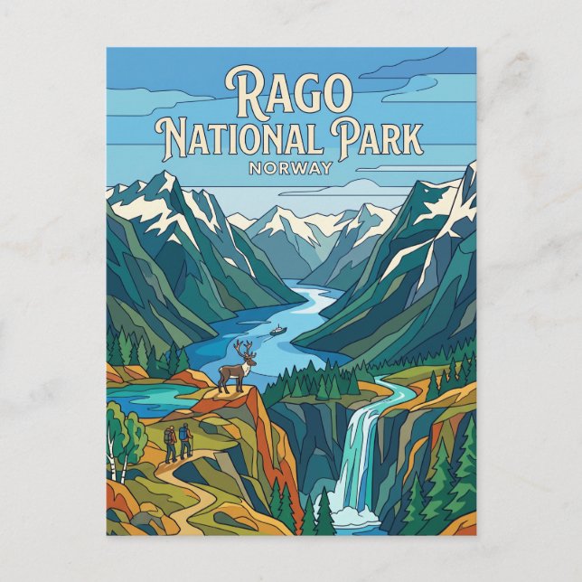 Postal Parque Nacional Rago Noruega (Anverso)