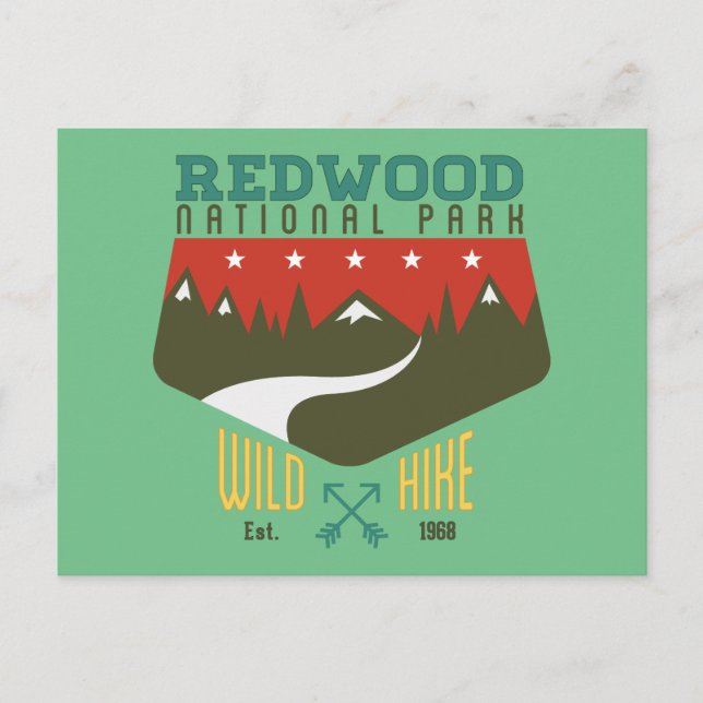 Postal Parque nacional Redwood (Anverso)