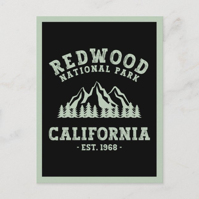 Postal Parque nacional Redwood California (Anverso)