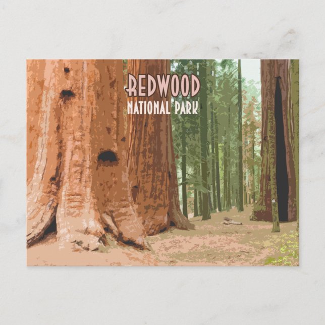 Postal Parque nacional Redwood California (Anverso)