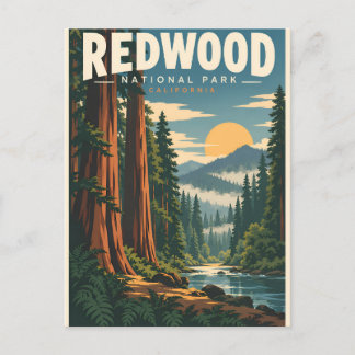 Postal Parque Nacional Redwood California antiguo