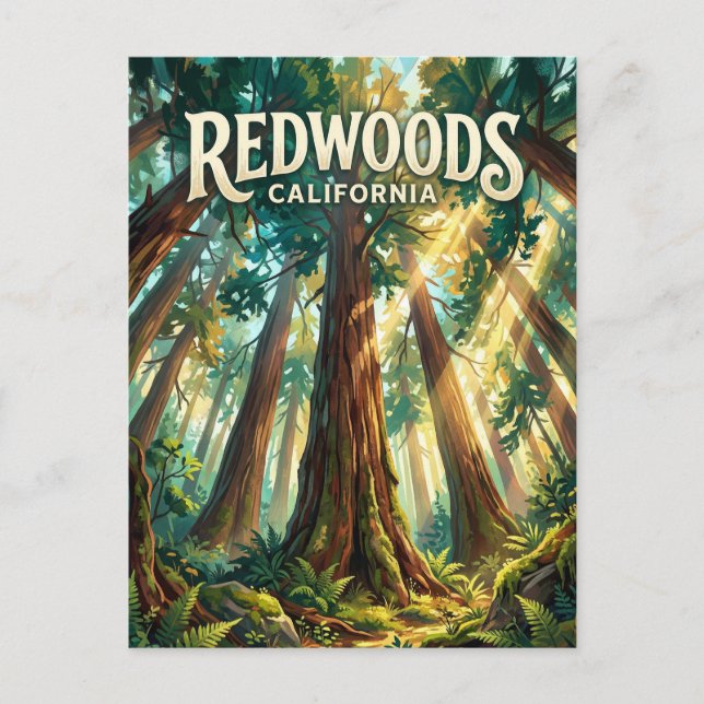 Postal Parque Nacional Redwood EE. UU. (Anverso)