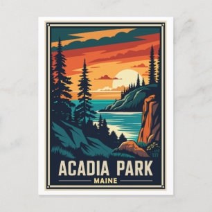Postal Parque nacional Retro Acadia