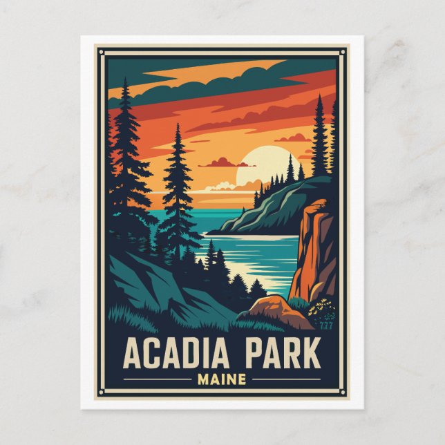 Postal Parque nacional Retro Acadia (Anverso)