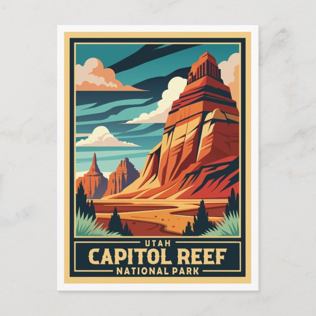 Postal Parque nacional Retro Capitol Reef (Anverso)