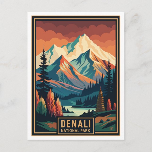 Postal Parque nacional Retro Denali (Anverso)
