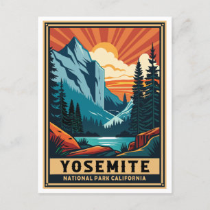 Postal Parque nacional Retro Yosemite, California