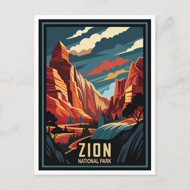 Postal Parque nacional Retro Zion (Anverso)