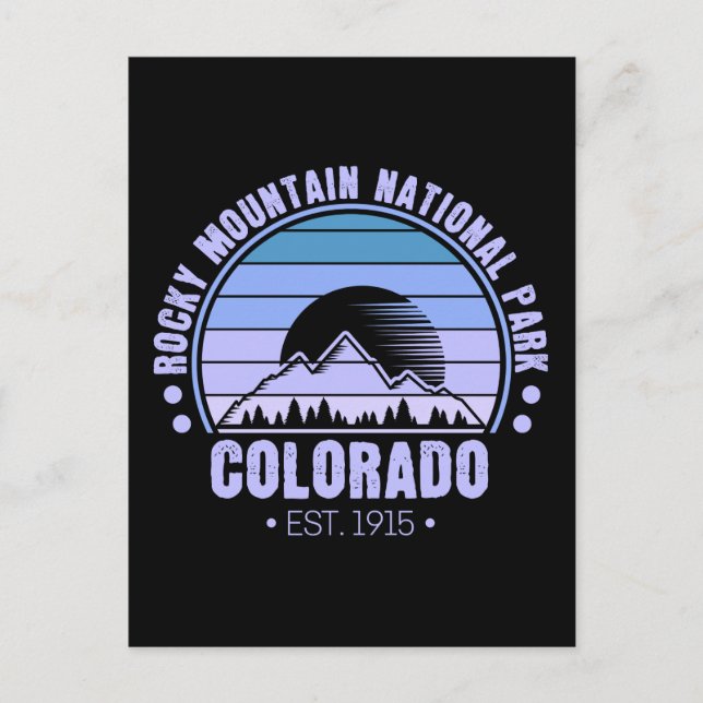 Postal Parque nacional Rocky Mountain Colorado Retro (Anverso)