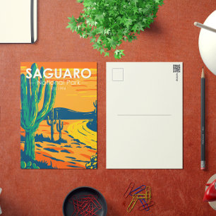 Postal Parque Nacional Saguaro Arizona Vintage